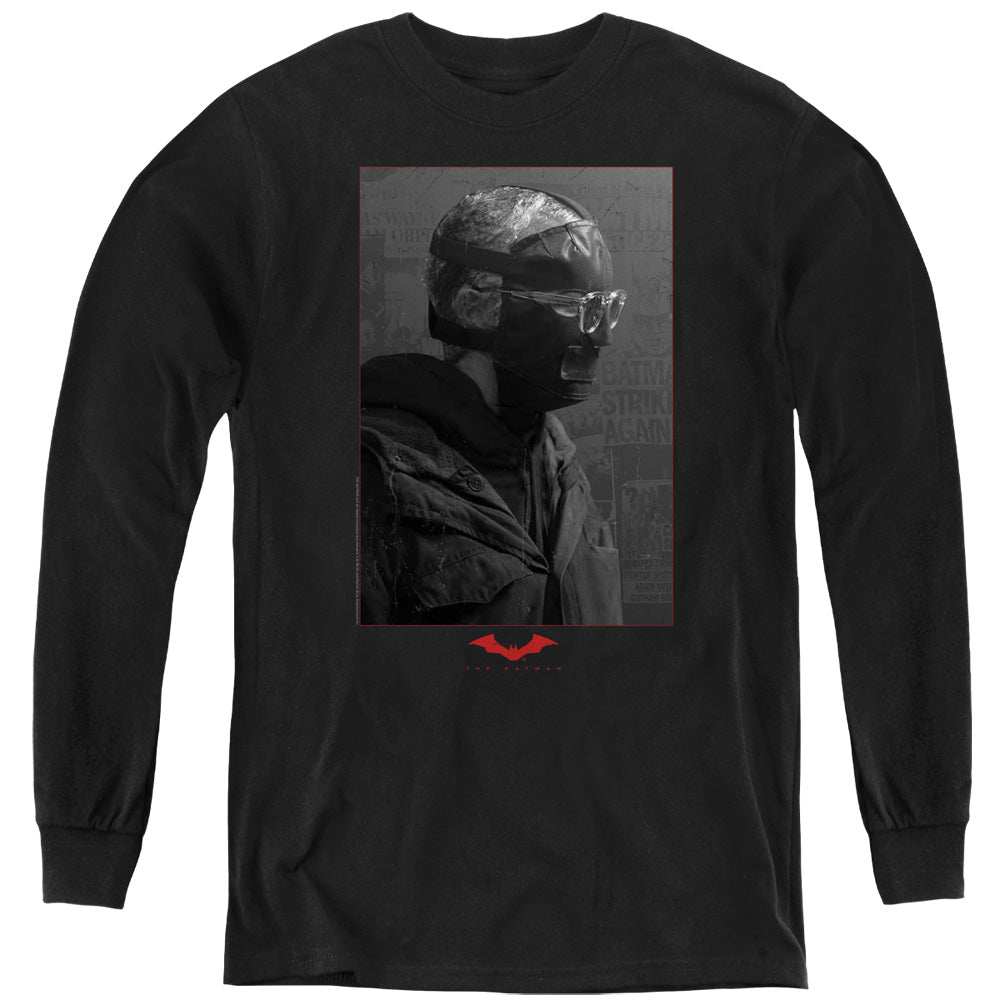 The Batman Riddler Worn Portrait Youth Long Sleeve T-Shirt