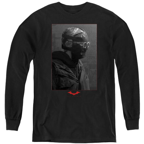 The Batman Riddler Worn Portrait Youth Long Sleeve T-Shirt