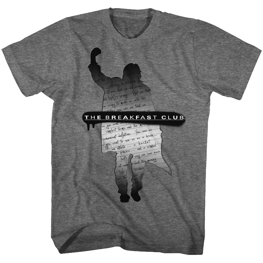 Graphite heather The Breakfast Club t-shirt featuring The Breakfast Club Silhouette Note design