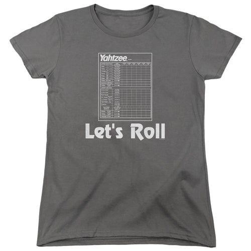 Yahtzee Let's Roll Score Card Womens T-Shirt