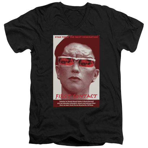 Star Trek First Contact Black V-Neck T-Shirt
