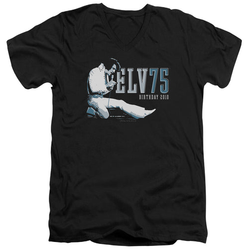 Elvis Presley Elv 75 Logo V-Neck T-Shirt