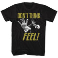 Black Bruce Lee t-shirt featuring Bruce Lee Feel martial arts design
