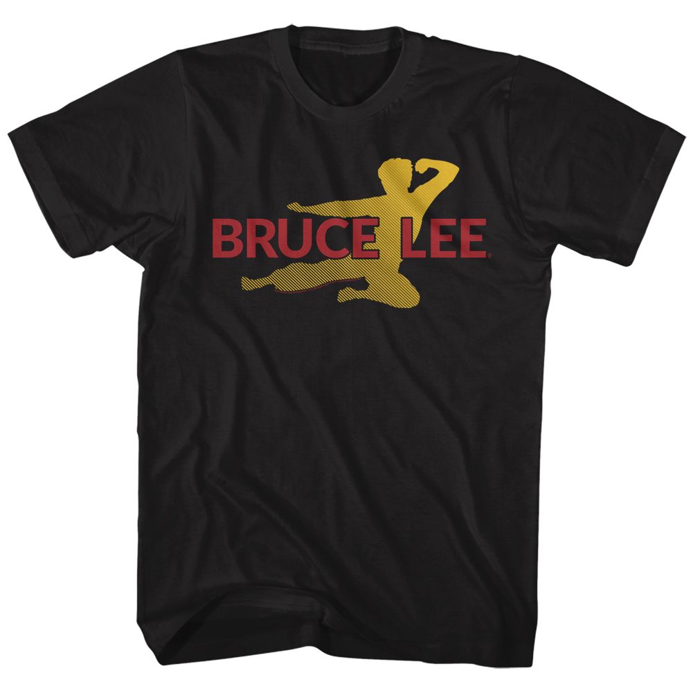 Black Bruce Lee t-shirt featuring Bruce Lee Flying Oval martial arts design