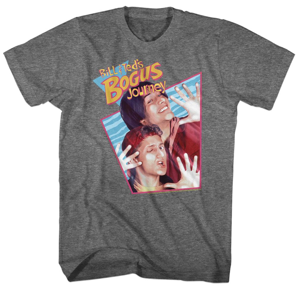 Graphite heather Bill & Ted's Excellent Adventure t-shirt featuring Bill & Ted Bogus Rhombus W/ Texture comedy design