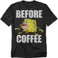 Spongebob Squarepants Before Coffee Meme Black T-Shirt