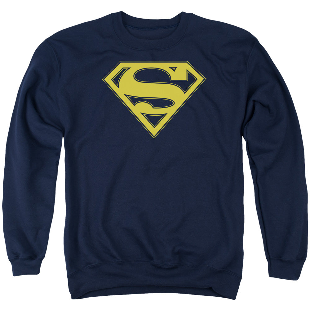 Superman Maize & Blue Shield Navy Crewneck Sweatshirt