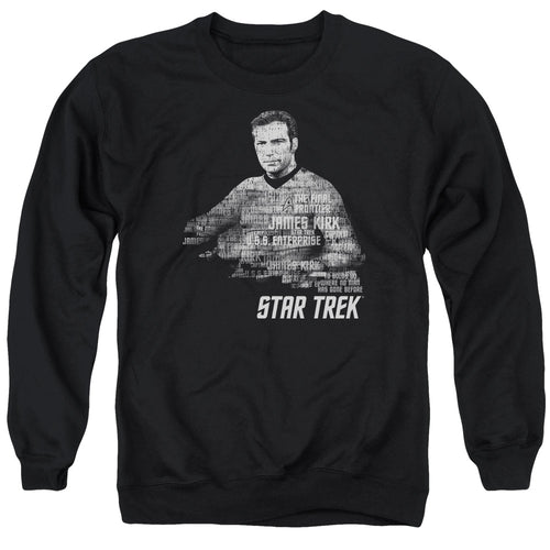 Star Trek Kirk Words Black Crewneck Sweatshirt