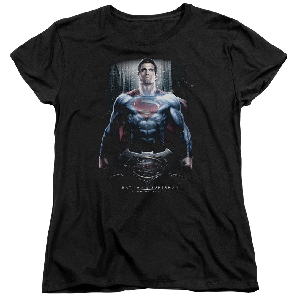 Batman v Superman Supe Ground Zero Womens T-Shirt