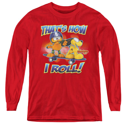 Garfield How I Roll Youth Long Sleeve T-Shirt