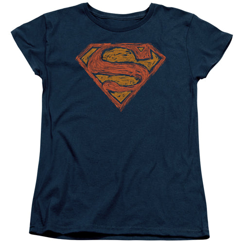 Superman Messy S Womens T-Shirt