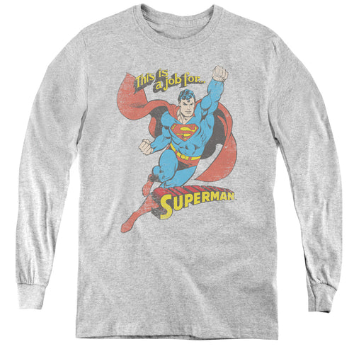 Superman On the Job Youth Long Sleeve T-Shirt