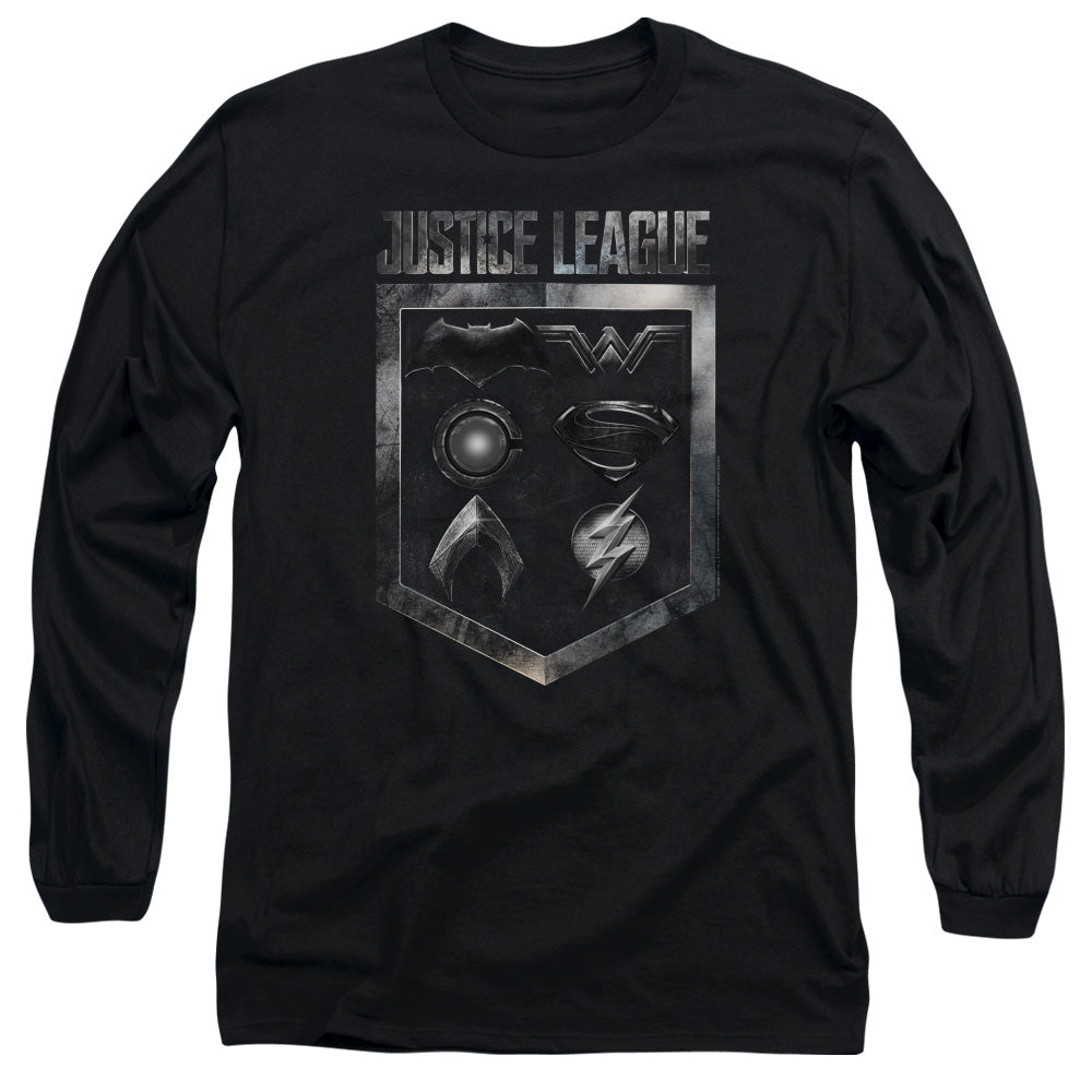 Justice League Shield Of Emblems Long Sleeve T-Shirt