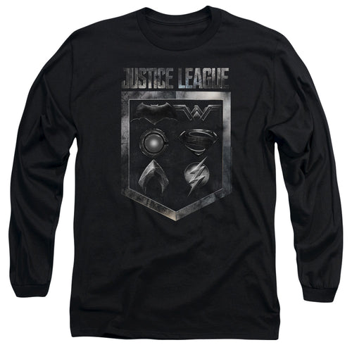 Justice League Shield Of Emblems Long Sleeve T-Shirt