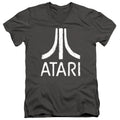 Atari Rough Logo Charcoal V-Neck T-Shirt