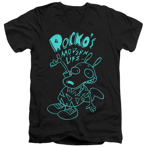 Rocko's Modern Life Neon V-Neck T-Shirt