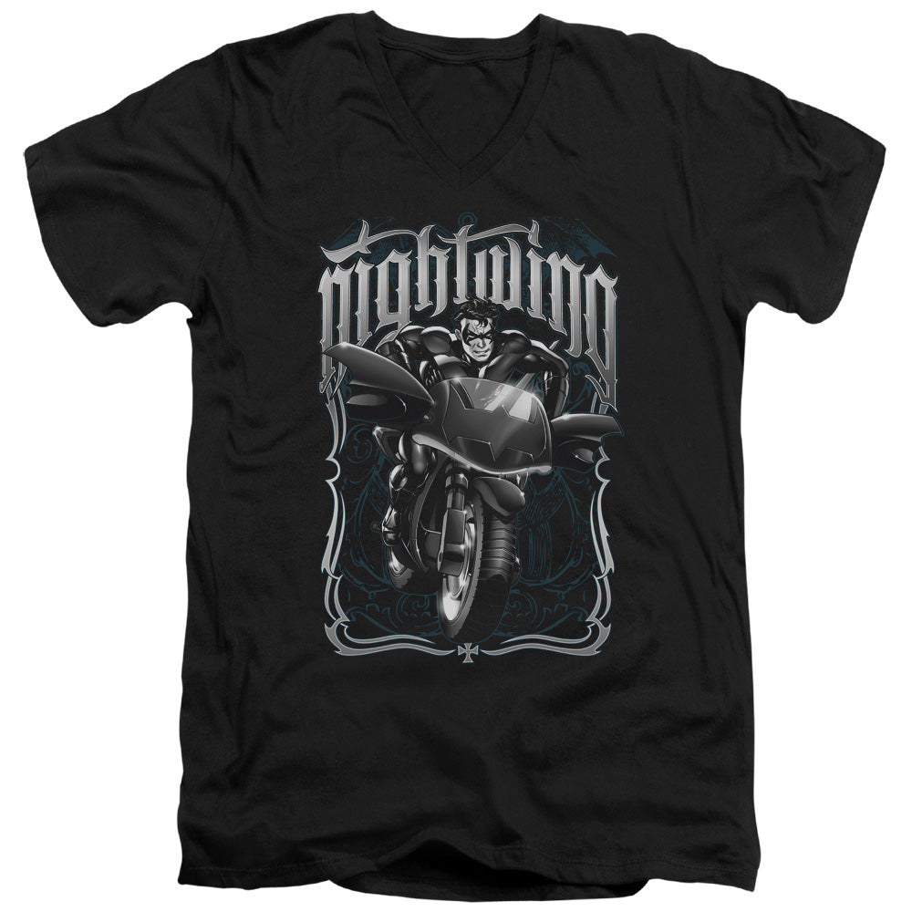 Batman Nightwing Biker V-Neck T-Shirt