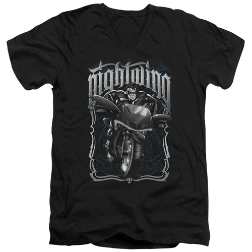 Batman Nightwing Biker V-Neck T-Shirt