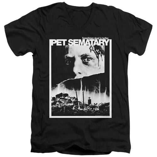 Pet Sematary Poster Black and White V-Neck T-Shirt