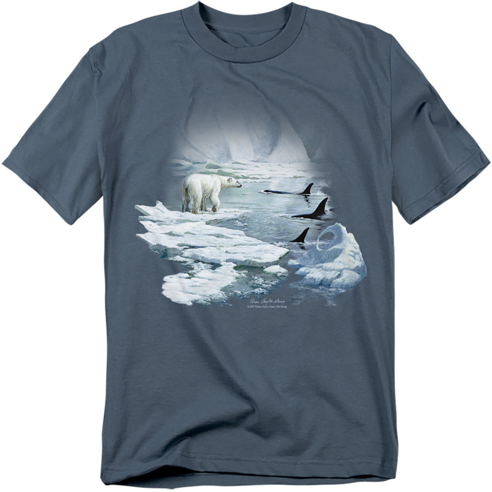 Wild Wings Glacier's Edge Polar Bear and Orcas T-Shirt