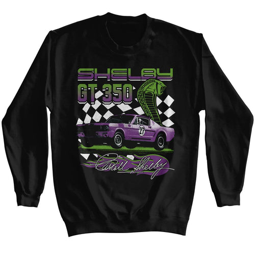 Black Carroll Shelby sweatshirt featuring Carroll Shelby GT 350 Racing design
