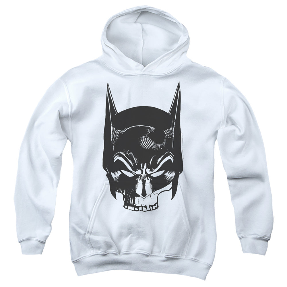 The Batman Skull on White Youth Hoodie
