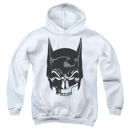 The Batman Skull on White Youth Hoodie
