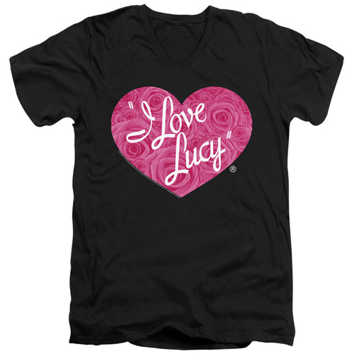 I Love Lucy Floral Logo V-Neck T-Shirt