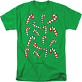 Christmas Candy Cane Crew Kelly Green T-Shirt
