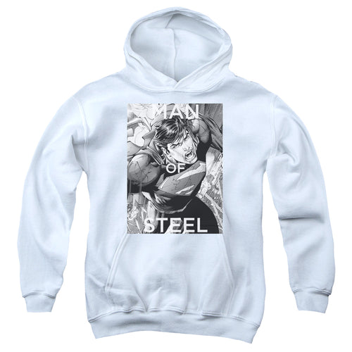 Superman Flight of Steel White Youth Hoodie