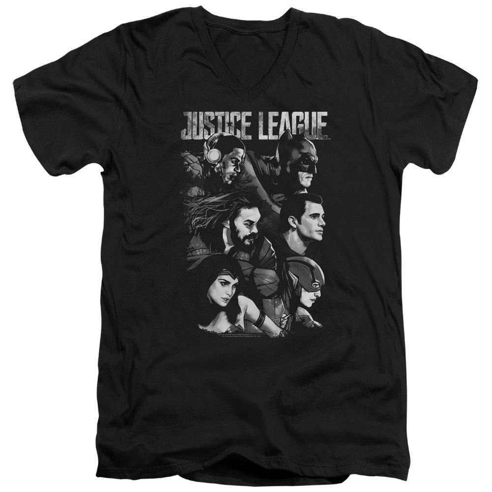Justice League Pushing Forward V-Neck T-Shirt