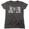 The Batman Joker Text on Gray Womens T-Shirt