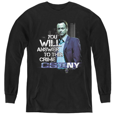 CSI: NY You Will Answer Youth Long Sleeve T-Shirt