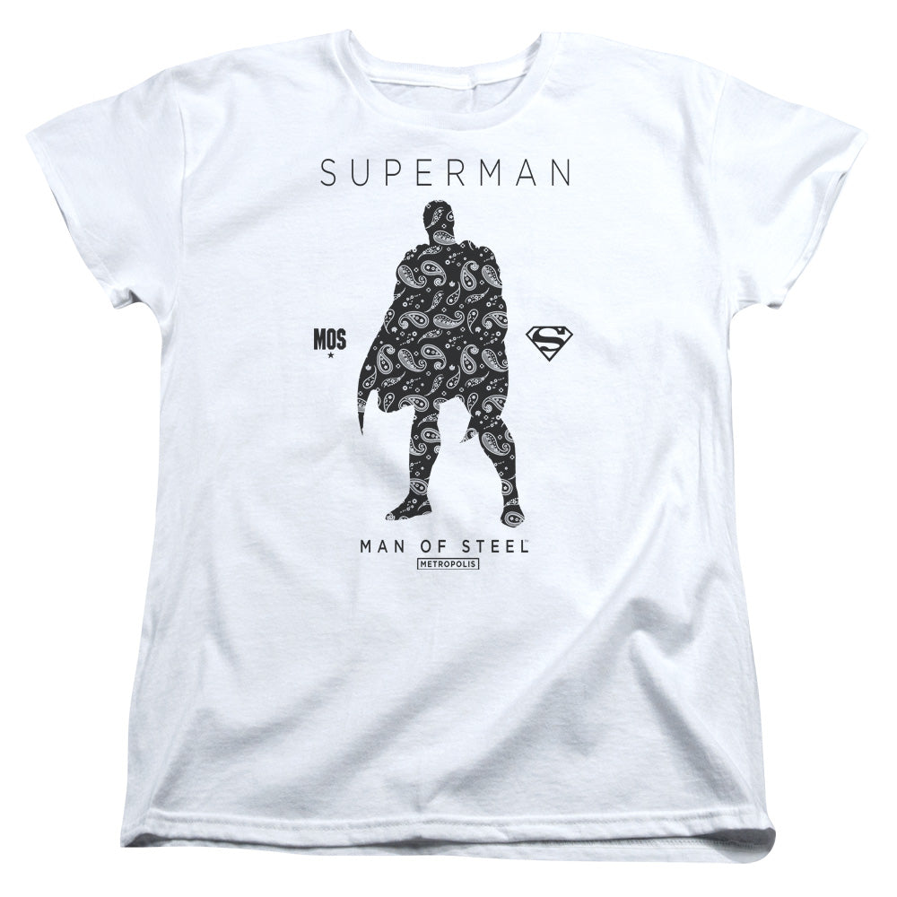 Superman Paisley Sihouette Womens T-Shirt