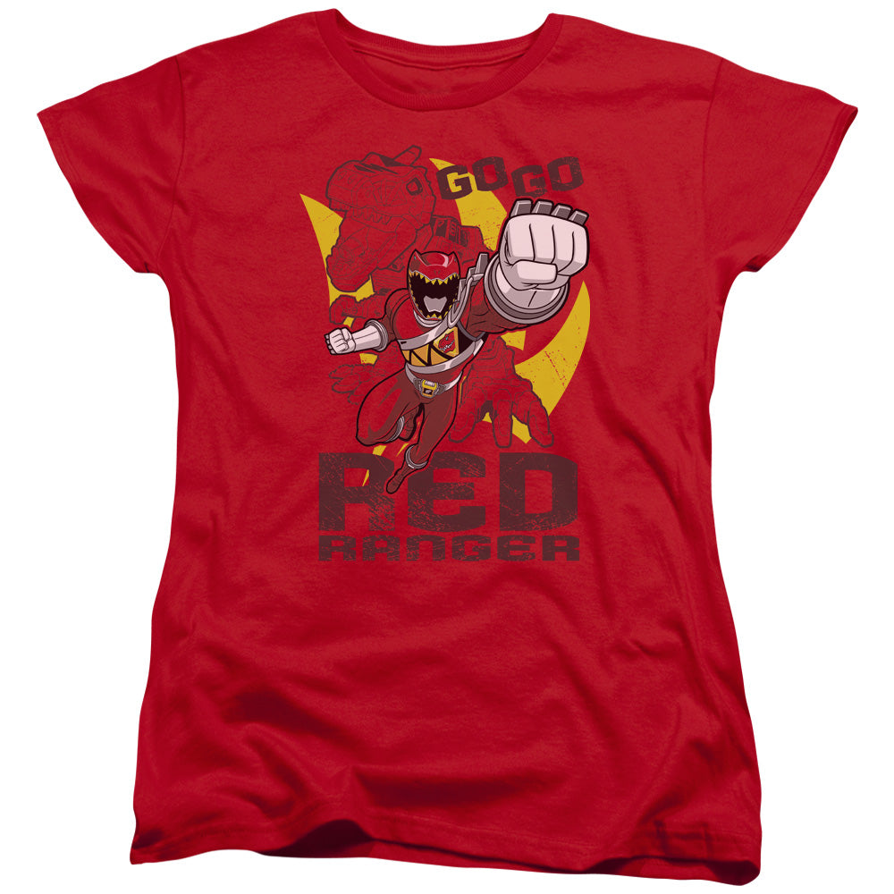 Mighty Morphin Power Rangers Go Red Womens T-Shirt