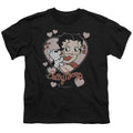 Betty Boop Classic Kiss Faded Heart Youth/Toddler T-Shirt