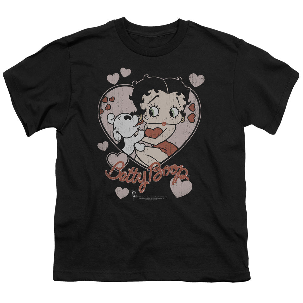 Betty Boop Classic Kiss Faded Heart Youth/Toddler T-Shirt