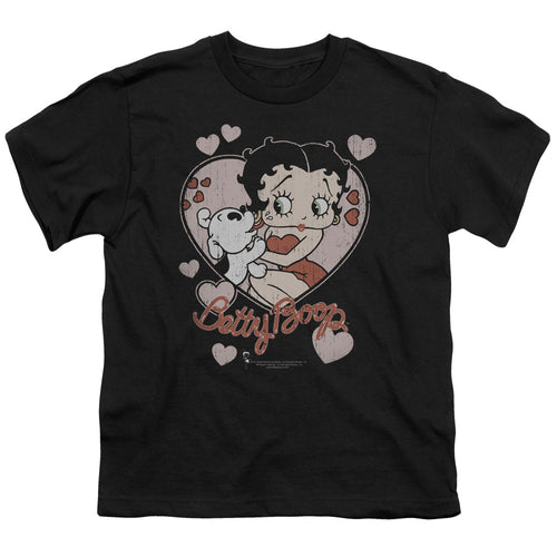 Betty Boop Classic Kiss Faded Heart Youth/Toddler T-Shirt