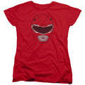 Mighty Morphin Power Rangers Red Ranger Mask Womens T-Shirt