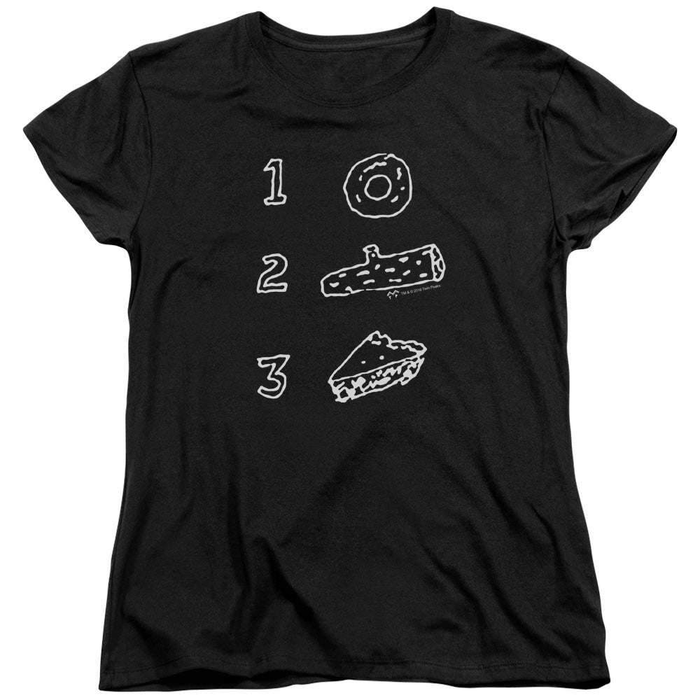 Twin Peaks Donut Log Pie Womens T-Shirt