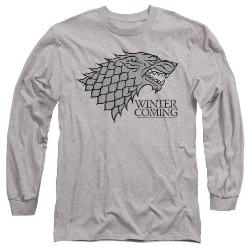 Game of Thrones Startk Winter Is Coming On Gray Long Sleeve T-Shirt