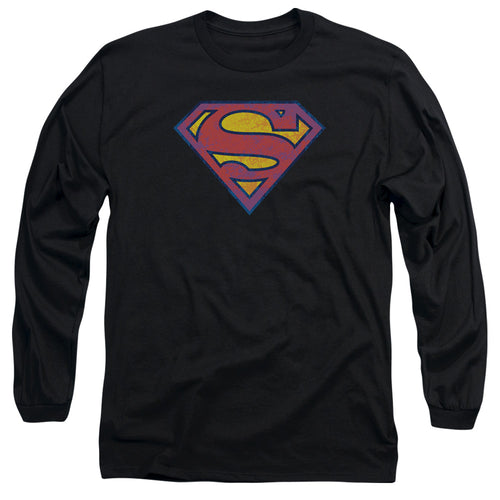 Superman Sm Neon Distress Logo Long Sleeve T-Shirt