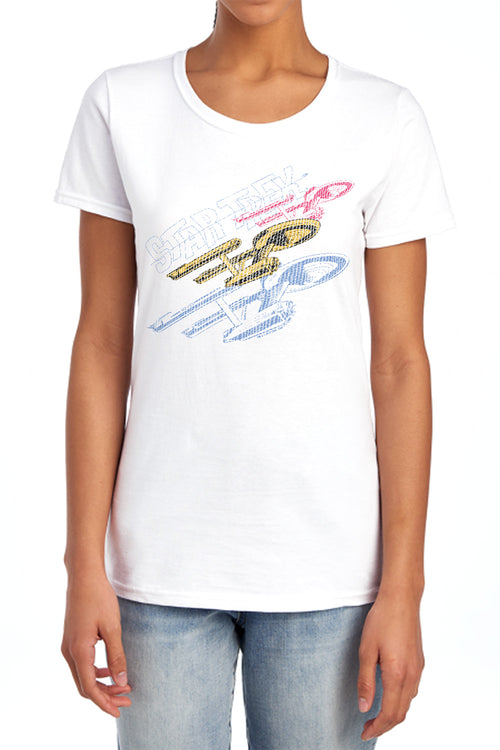 Star Trek Retro Tri Enterprise Womens T-Shirt