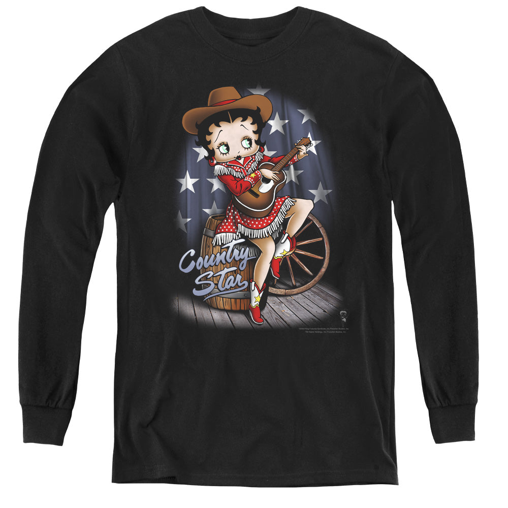 Betty Boop Country Star Youth Long Sleeve T-Shirt