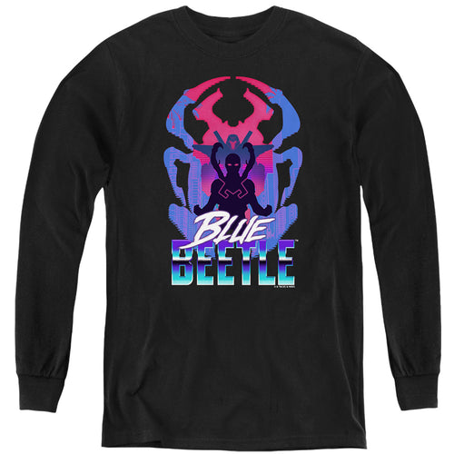 Blue Beetle Silhouette Youth Long Sleeve T-Shirt