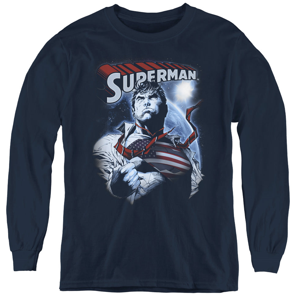 Superman Honor and Protect Youth Long Sleeve T-Shirt
