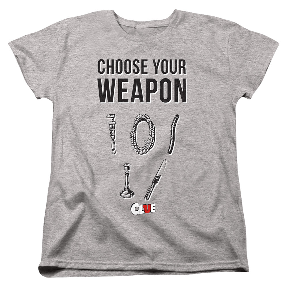Clue Choose Your Weapon Womens T-Shirt