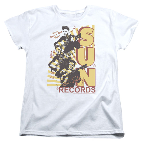 Sun Records Tri Elvis Womens T-Shirt