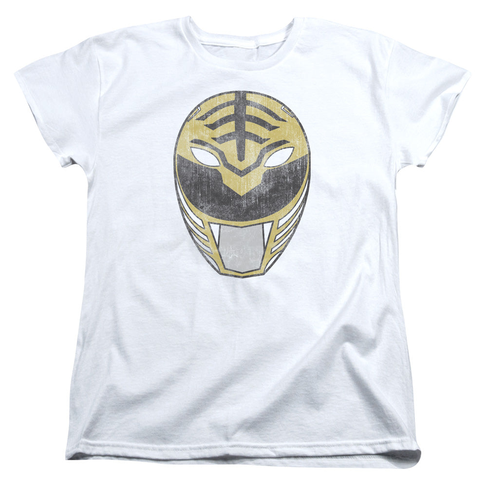 Mighty Morphin Power Rangers White Ranger Mask Womens T-Shirt