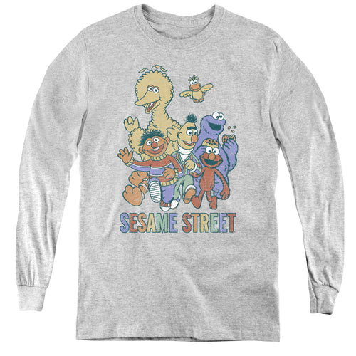 Sesame Street Colorful Group Youth Long Sleeve T-Shirt